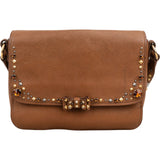 Miu Miu Brown Grained Leather Studded Bow Shoulder Bag