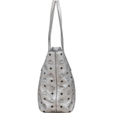 MCM Monogram Visetos Metallic Liz Shopper Tote Shoulder Bag