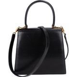 Salvatore Ferragamo Black Leather Gancini Top Handle Handbag