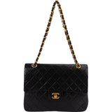Chanel Quilted Lambskin 24K Gold Double Flap Shoulder Bag