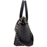 Valentino Black Calfskin Rockstud Small Tote Handbag