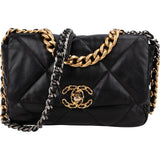 Chanel 19 Quilted Lambskin Single Flap Crossbody Bag Small