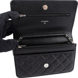 Chanel Quilted Caviar Leather Wallet On Chain Crossbody Bag