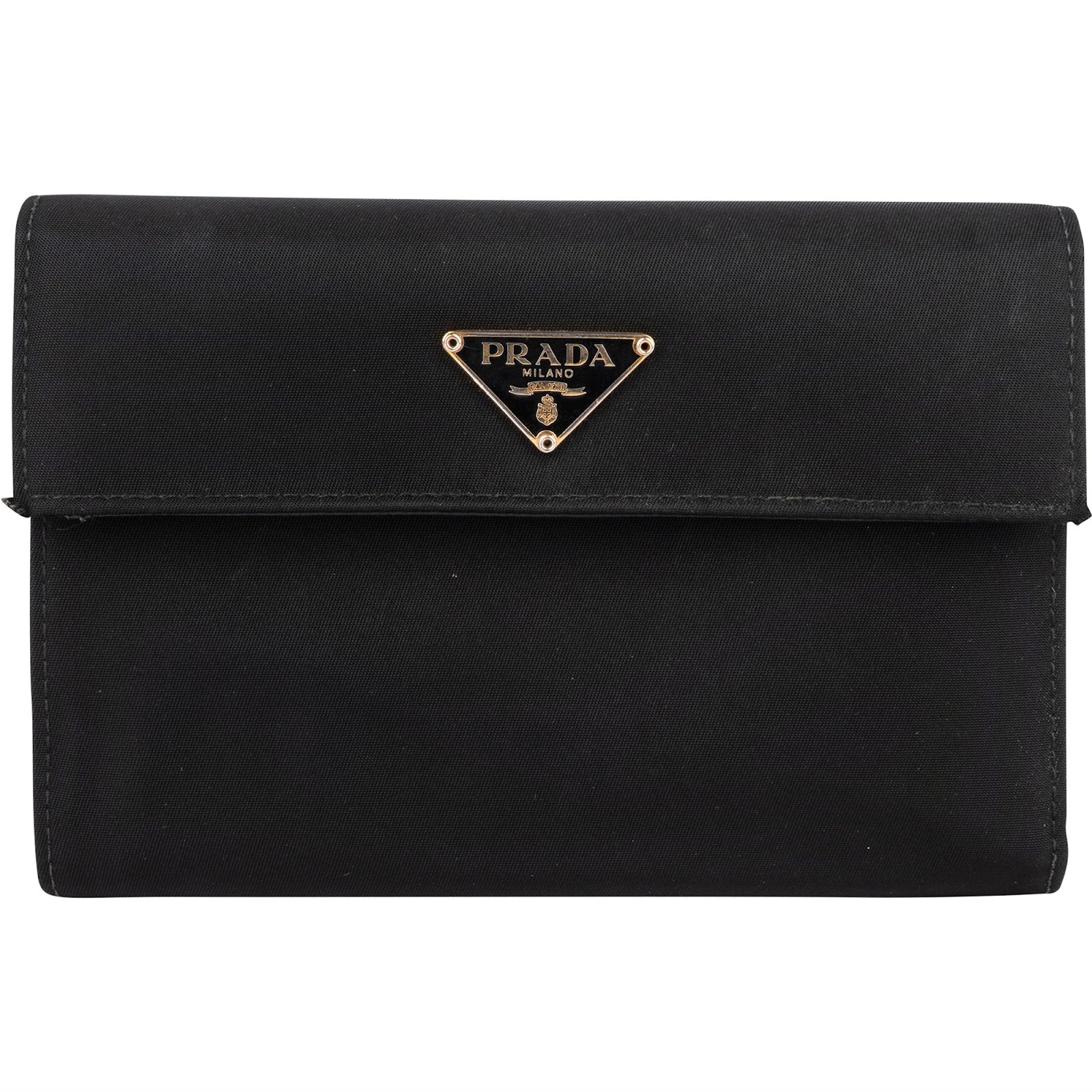 Prada Black Nylon Triangle Wallet - vintageandkickz