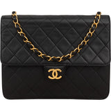 Chanel Quilted Lambskin 24K Gold Single Flap Crossbody Bag