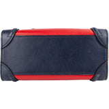 Céline Tricolor Grained and Calfskin Leather Luggage Handbag