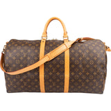 Louis Vuitton Monogram Canvas Keepall 55 Bandoulière Travel Bag
