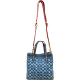 Coach Monogram Signature Denim Tote 22 Crossbody Handbag