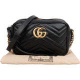 Gucci Chevron Matelassé Leather GG Marmont Mini Camera Crossbody Bag