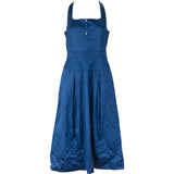 Hermès Blue Cotton Sleeveless Button Dress (FR38 / DE36)