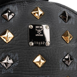 MCM Monogram Visetos Black Stark Bebe Boo Backpack