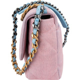 Chanel 19 Quilted Denim Sky Ombre Single Flap Crossbody Bag