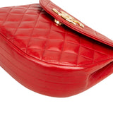 Chanel Quilted Lambskin Half Moon Single Flap Crossbody Bag