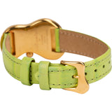 Exaequo Gold Tone Green Leather Soft Woman Watch