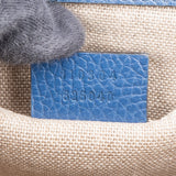 Gucci Blue Pebbled Leather Small Interlocking GG Crossbody Bag