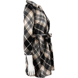 Burberry Blue Label Checked Wool Belt Longsleeve Button Up Dress (38)