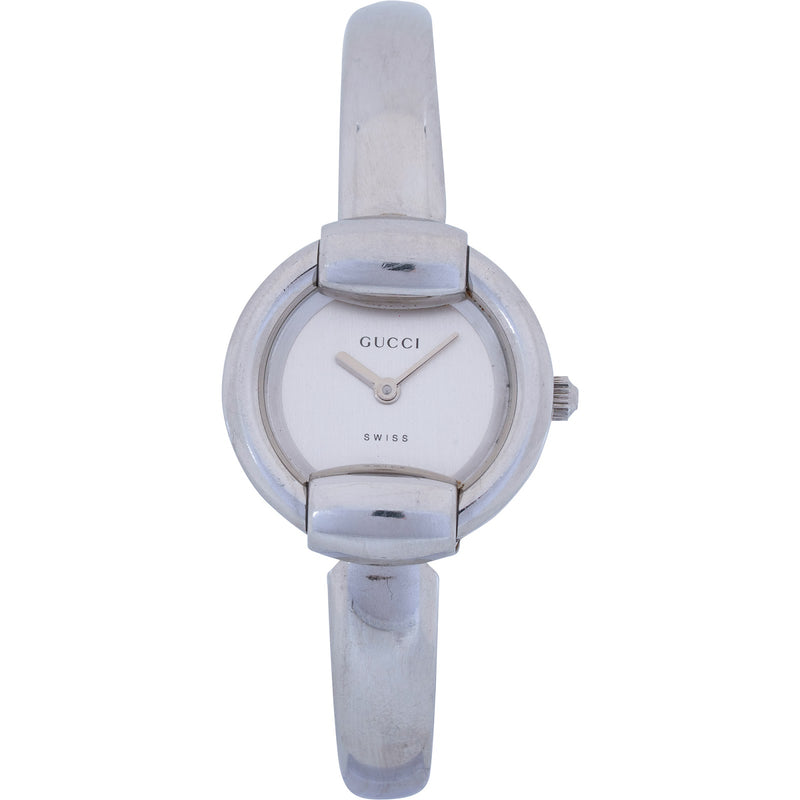 Gucci Siver Tone G 1400L Bangle Woman Watch