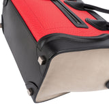 Céline Tricolor Grained Smooth Calfskin Suede Luggage Handbag