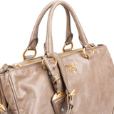 Prada Vitello Shine Leather Bauletto Handbag