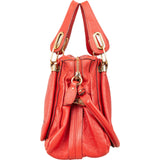 Chloé Red Grained Leather Paraty Shoulder Handbag