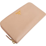 Prada Saffiano Leather Zip Around Wallet