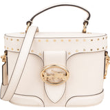 Coach Pebbled Leather Georgie Gem Vanity Case Rivets Crossbody Handbag