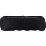 Chanel Black Quilted Satin 24K Gold Mini Single Flap Crossbody Bag