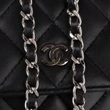 Chanel Quilted Lambskin Palladium Wallet On Chain Crossbody Bag