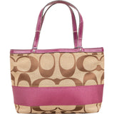 Coach Monogram Signature Stripe Tote Handbag