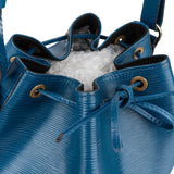 [🔄️B08 / F10] Louis Vuitton Blue Epi Leather Sac Noé Grande Shoulder Bag - vintageandkickz