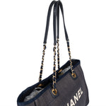 Chanel Denim Deauville Tote Shoulder Bag - vintageandkickz