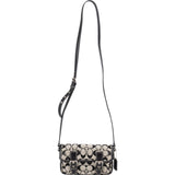 Coach Monogram Signature  Double Buckle Flap Mini Crossbody Bag