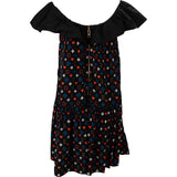 Louis Vuitton Black Silk Heart Monogram Off-Shoulder Ruffles Dress (FR 36 / DE 34)