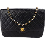 Chanel Quilted Lambskin 24K Gold Single Flap Crossbody Bag