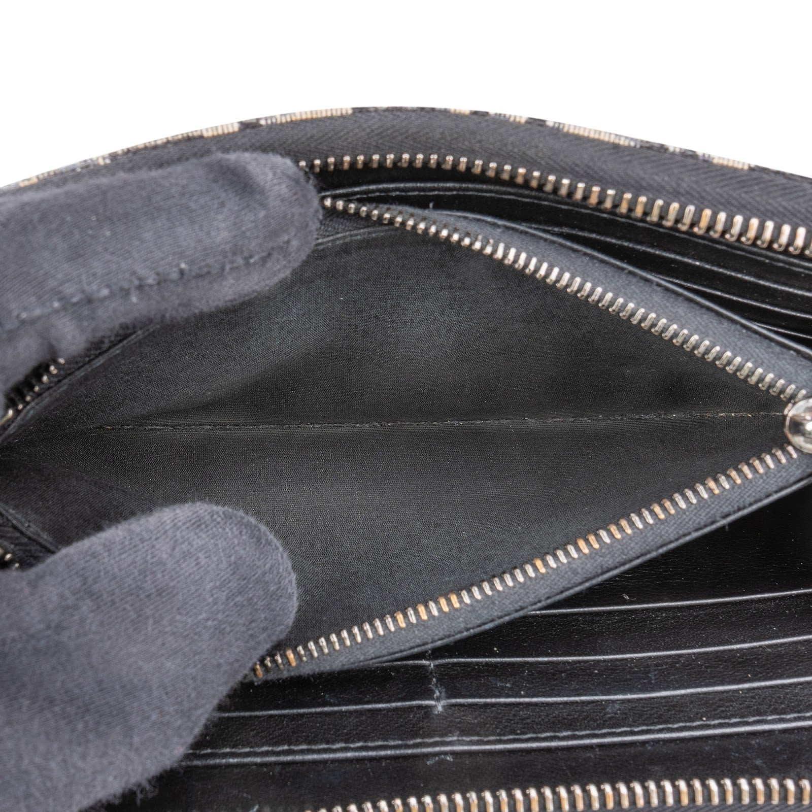 Christian Dior Trotter Monogram Zipped Long Wallet - vintageandkickz