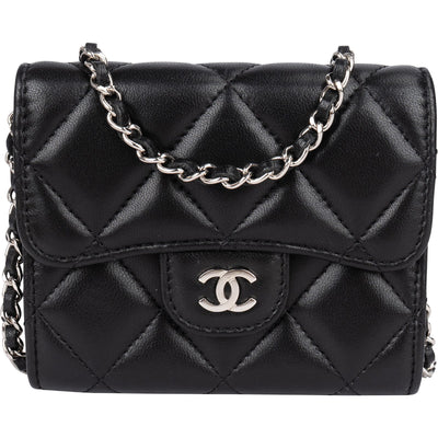 Chanel Quilted Lambskin CC Single Flap Wallet on Chain - vintageandkickz