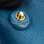 Prada Blue Saffiano Leather Double Handbag - vintageandkickz