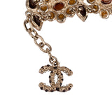 Chanel Gold Tone Gripoix Byzantine Flower Cabochons CC Motif Bracelet