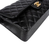 Chanel Quilted Caviar Leather Gold Medium Double Flap Crossbody Bag