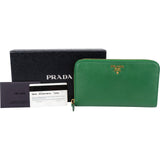 Prada Saffiano Leather Zip Around Wallet