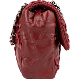 Chanel Crinkled Lambskin Woven Stitch Single Flap Shoulder Bag