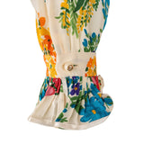 Gucci Multicolor Floral Print Silk Pearl Buttons Ruffle Blouse Short Dress (IT40)