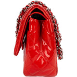 Chanel Quilted Patent Leather Jumbo Double Flap Crossbody Bag