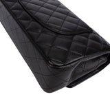 Chanel Quilted Caviar Leather Palladium Medium Double Flap Shoulder Bag