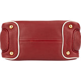 Miu Miu Grained Leather Bicolor Double Pocket Bauletto Handbag