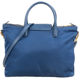 Prada Blue Tessuto Saffiano Triangle Tote Crossbody Handbag
