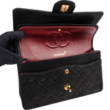 Chanel Quilted Lambskin Medium 24K Gold Double Flap Shoulder Bag