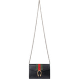 Gucci Leather Dionysus Web Stripe Wallet On Chain Crossbody Bag