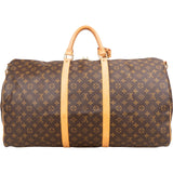 Louis Vuitton Monogram Canvas Keepall 60 Bandoulière Travel Bag