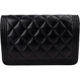 Chanel Quilted Caviar Leather Boy Wallet On Chain Crossbody Bag